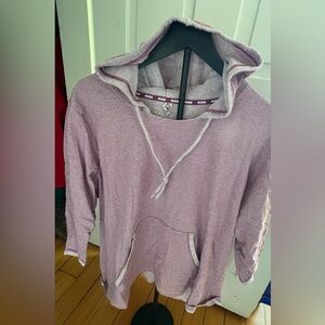 RBX Striped Cranberry Hoodie 3/4 Sleeve & Front Pocket 2X